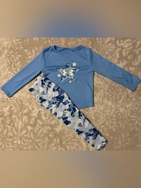Under Armour Kids Long Sleeve Blue Star and Camo Print Set Toddler Girl - Size 3